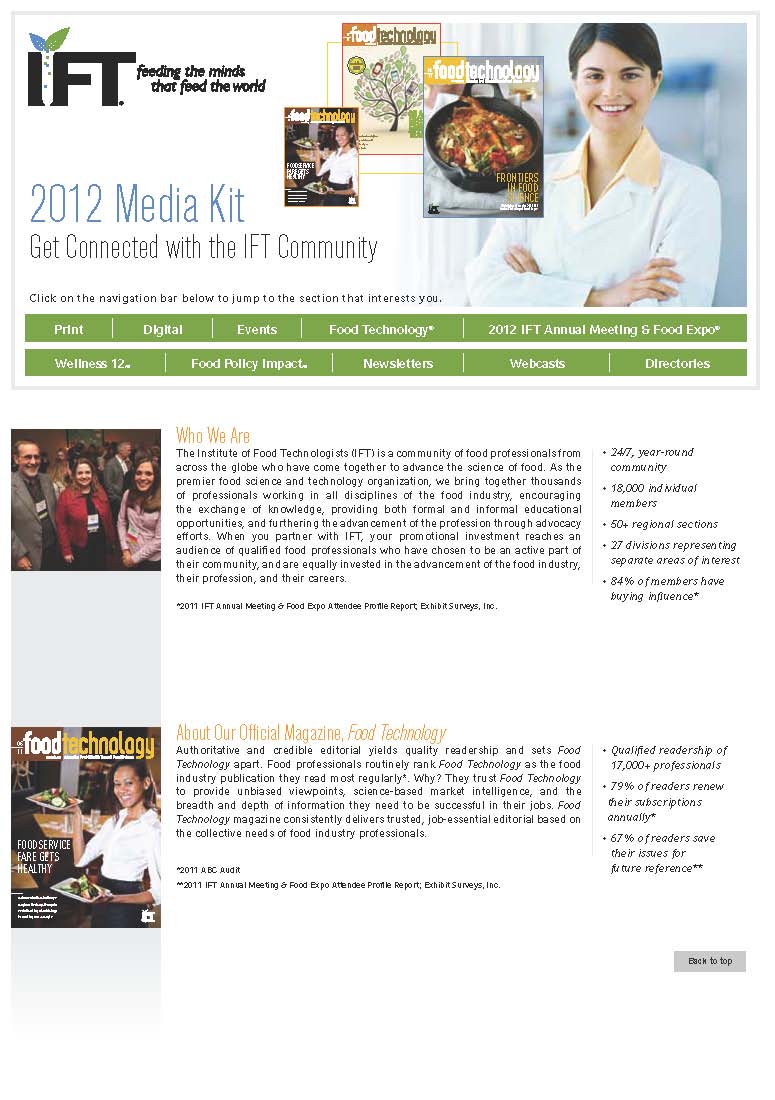 2012 IFT Media Kit